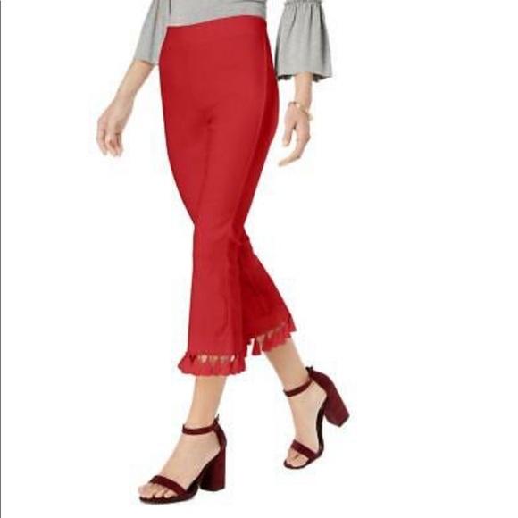 XOXO Pants - RED TASSEL CAPRIS